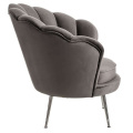 Leisure Furniture Stainless Steel Legs Velvet Shell Shaped Armchair Couch Liivng Room Modern Fabric Sofa